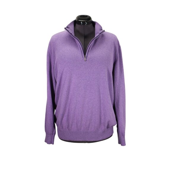 LL Bean Vintage 1/4 Zip Mock Neck Pullover Men’s Size XL Cashmere Blend‎ - Picture 1 of 11